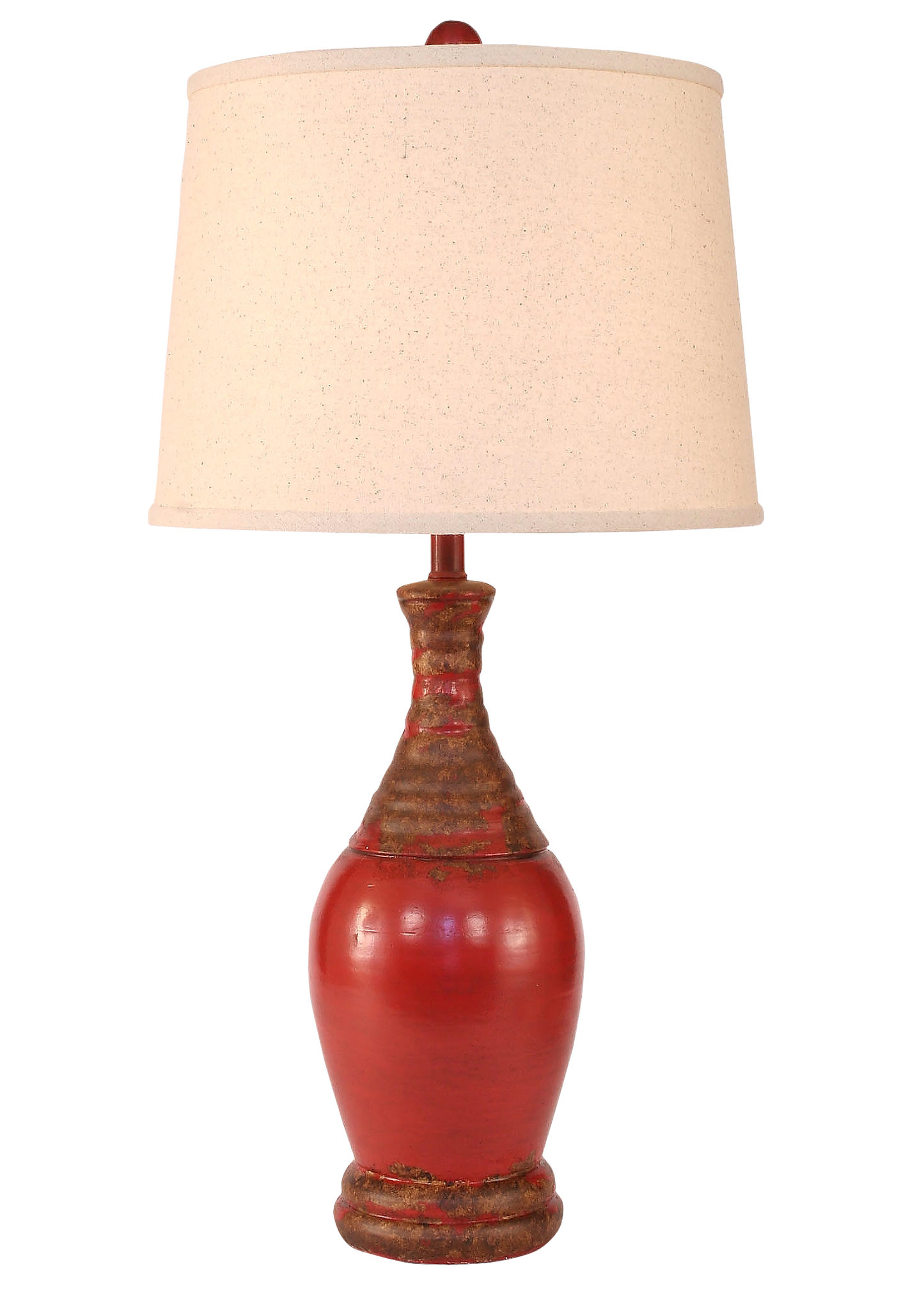 Aged Brick Red Ribbed Tear Drop Table Lamp - Coast Lamp Shop