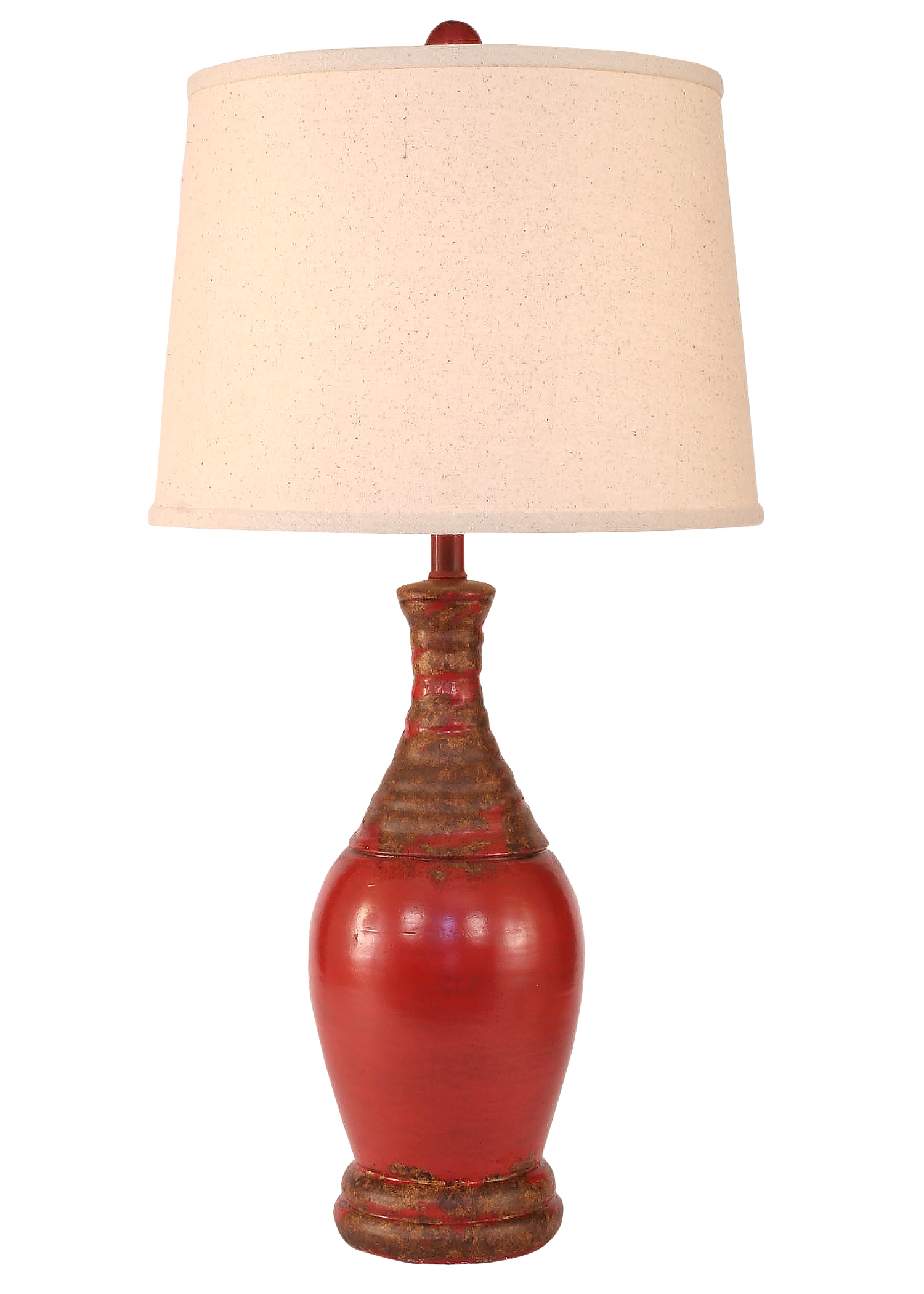 Aged Brick Red Ribbed Tear Drop Table Lamp - Coast Lamp Shop