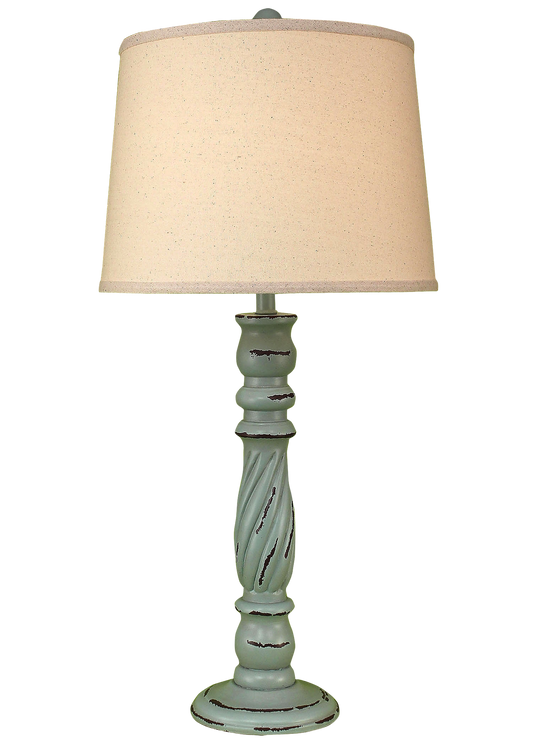 Distressed Atlantic Grey Swirl Table Lamp - Coast Lamp Shop