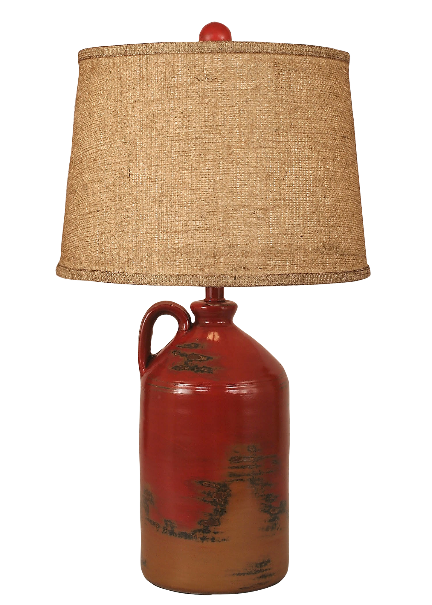 Firebrick 1 Handled Pottery Jug Table Lamp - Coast Lamp Shop