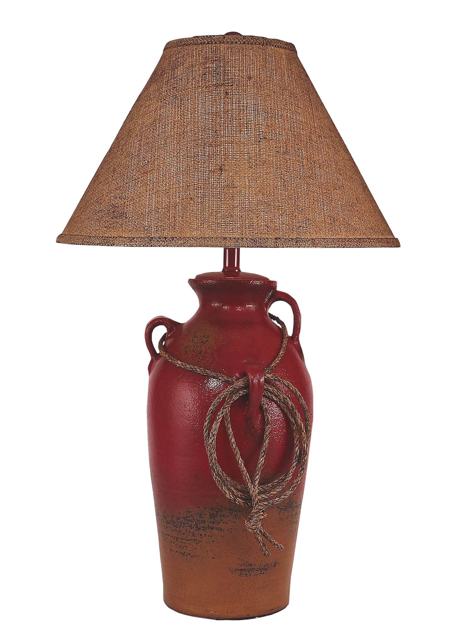 Firebrick 3 Handled Table Lamp w/ Lasso - Coast Lamp Shop