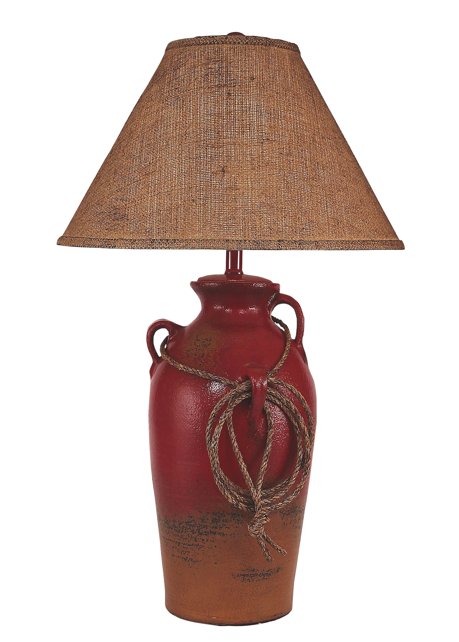 Firebrick 3 Handled Table Lamp w/ Lasso - Coast Lamp Shop