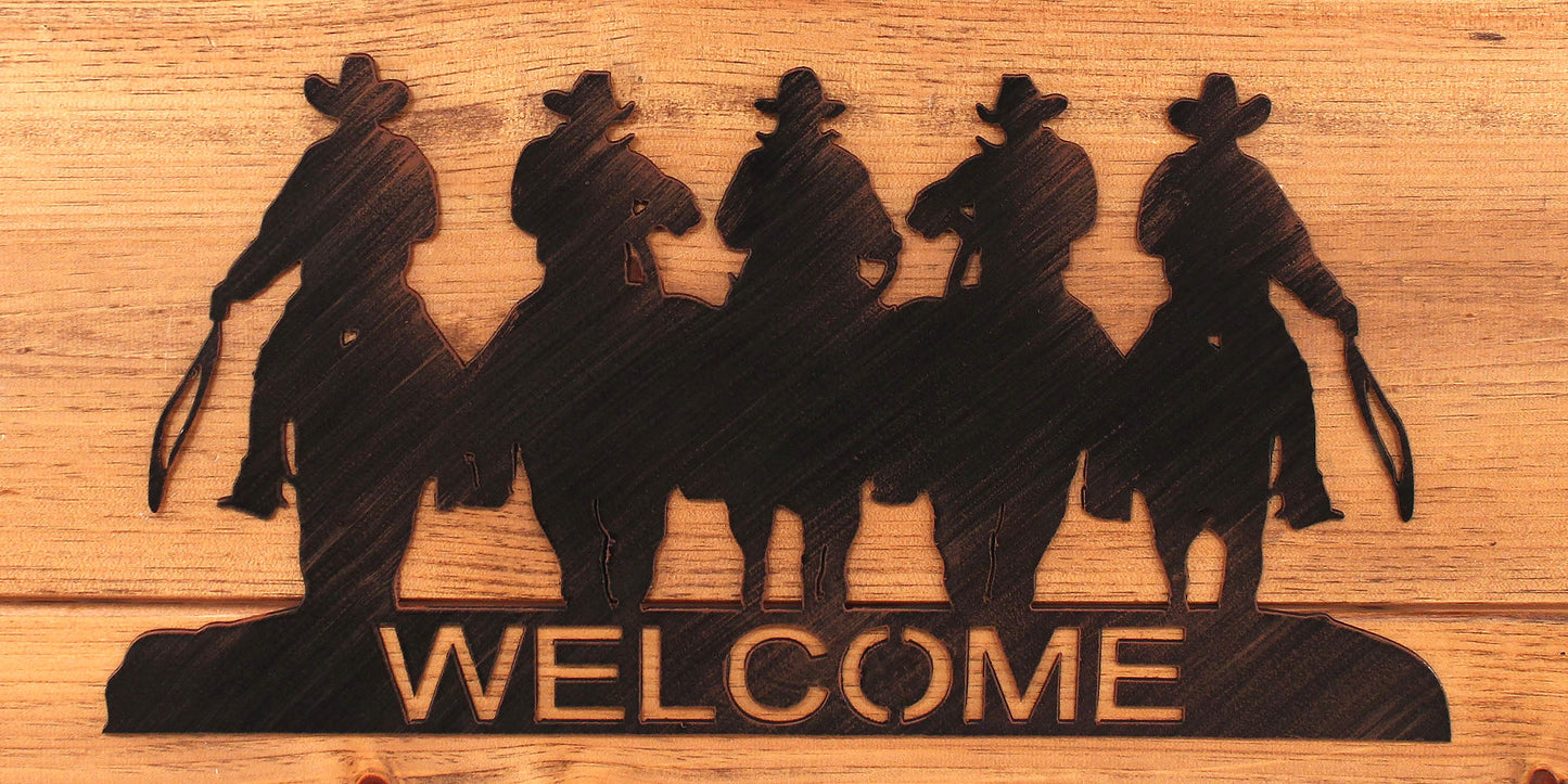 Iron Cowboy Welcome Sign - Coast Lamp Shop