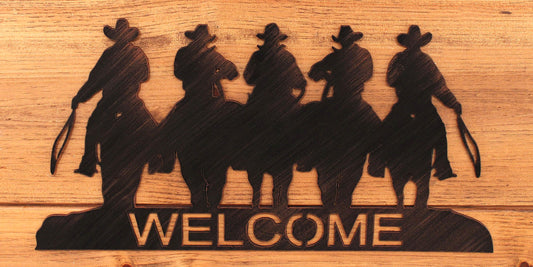 Iron Cowboy Welcome Sign - Coast Lamp Shop