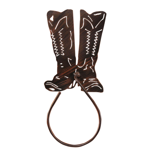 Iron Cowboy Boots Hand Towel Holder - Coast Lamp Shop