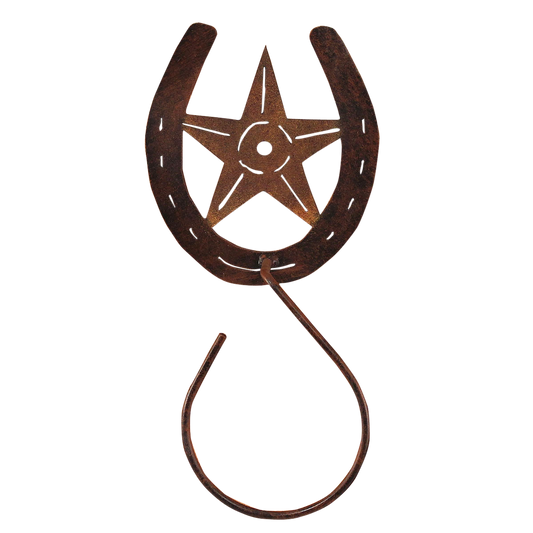 Iron Horseshoe/Star Hand Towel Holderr - Coast Lamp Shop