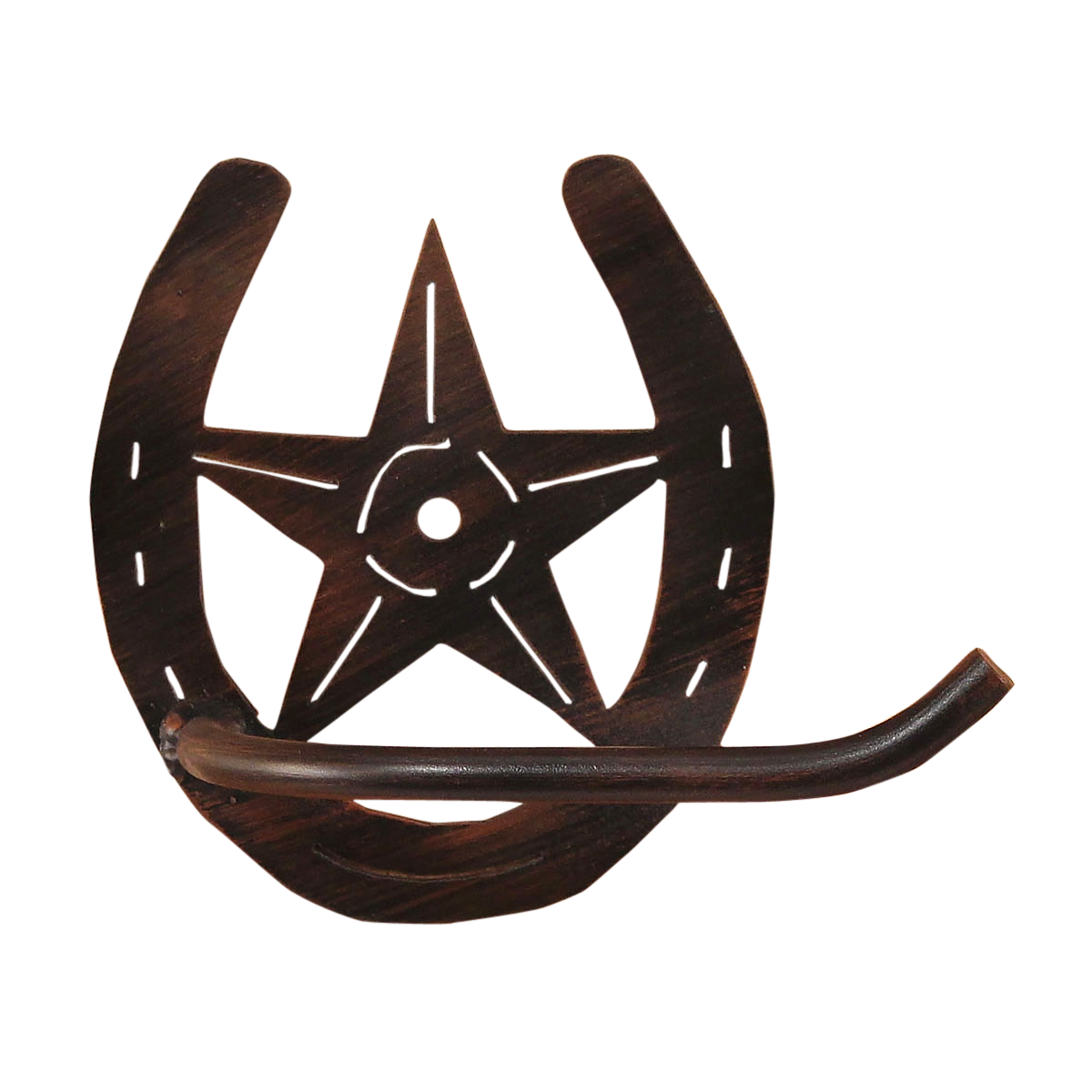 Iron Horseshoe/Star Arm Toilet Paper Holder - Coast Lamp Shop