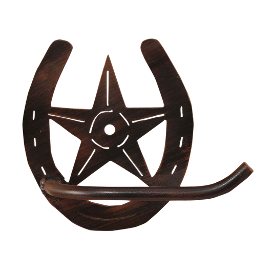 Iron Horseshoe/Star Arm Toilet Paper Holder - Coast Lamp Shop