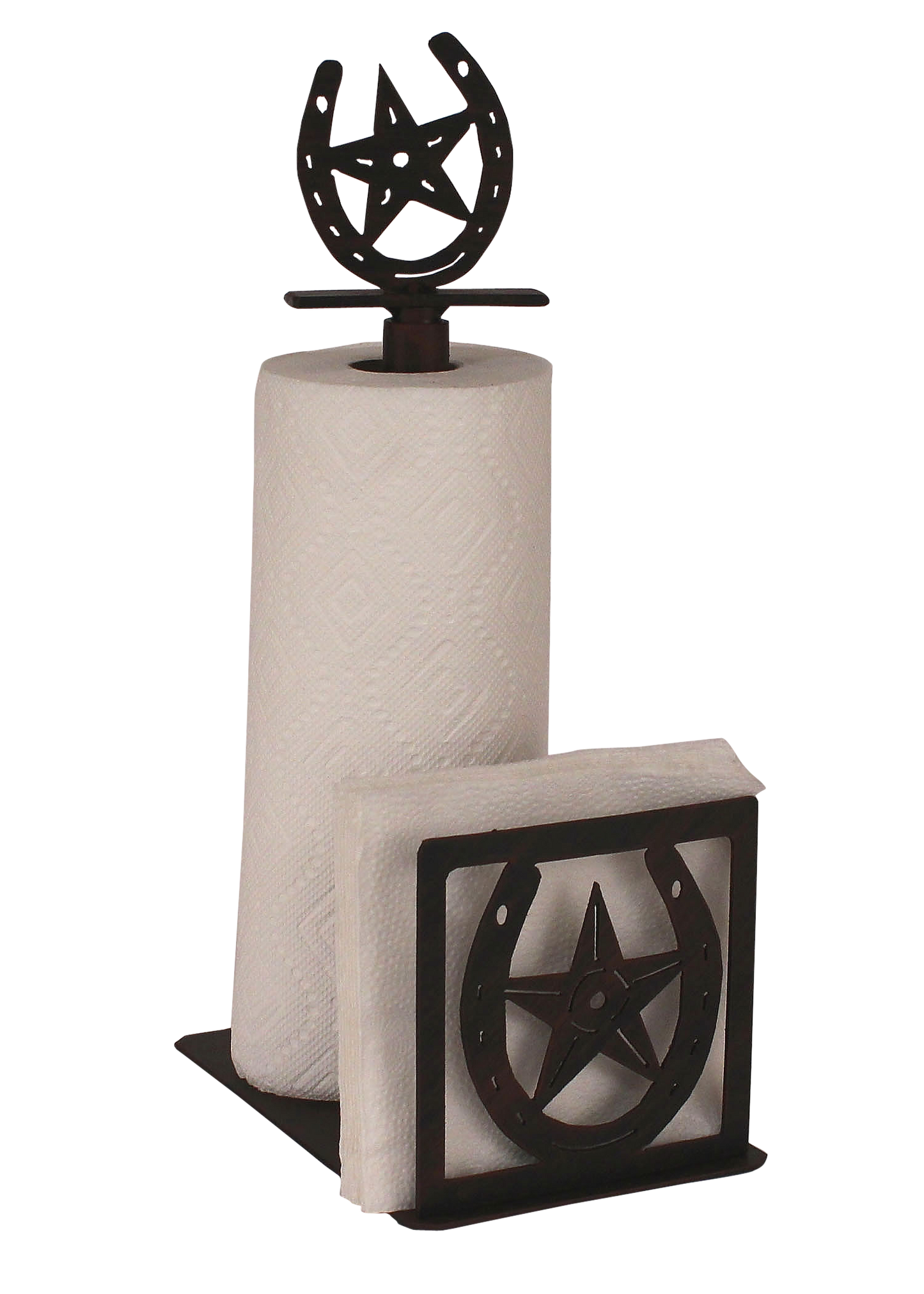 Iron Horseshoe/Star Short Paper Towel and Napkin Holder - Coast Lamp Shop