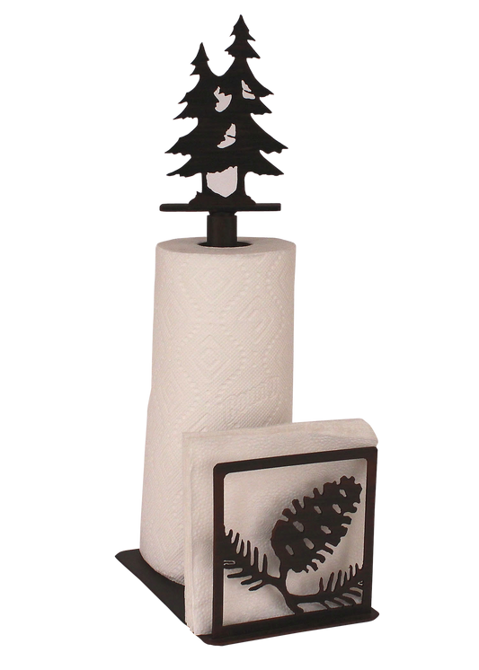 Iron Pine Cone Paper Towel and Napkin Holder - Coast Lamp Shop