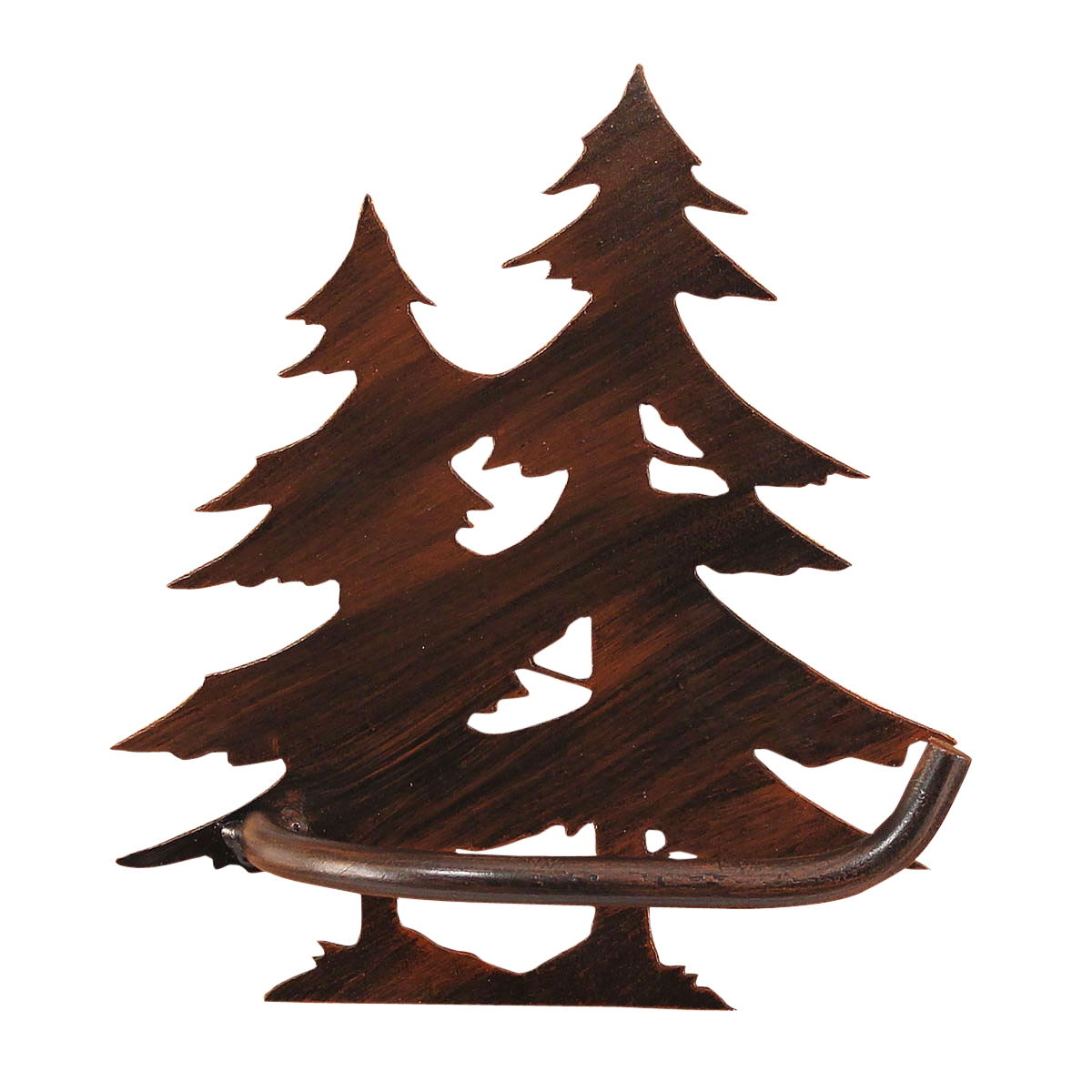 Iron Double Pine Tree Arm Toilet Paper Holder - Coast Lamp Shop