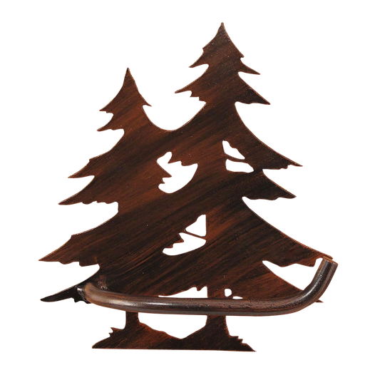 Iron Double Pine Tree Arm Toilet Paper Holder - Coast Lamp Shop