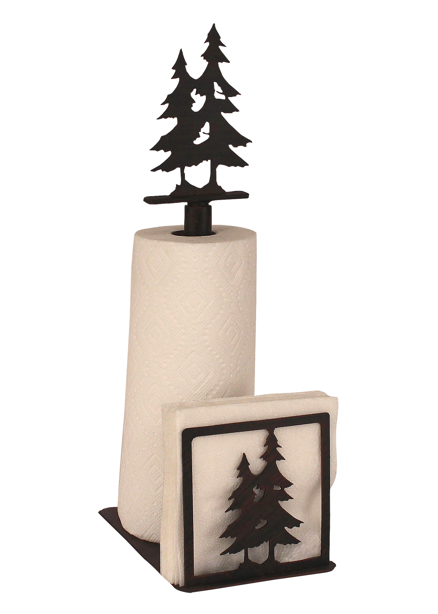 Iron Double Pine Tree Paper Towel and Napkin Holder - Coast Lamp Shop