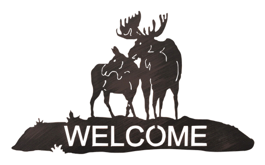 Iron Moose Welcome Sign - Coast Lamp Shop