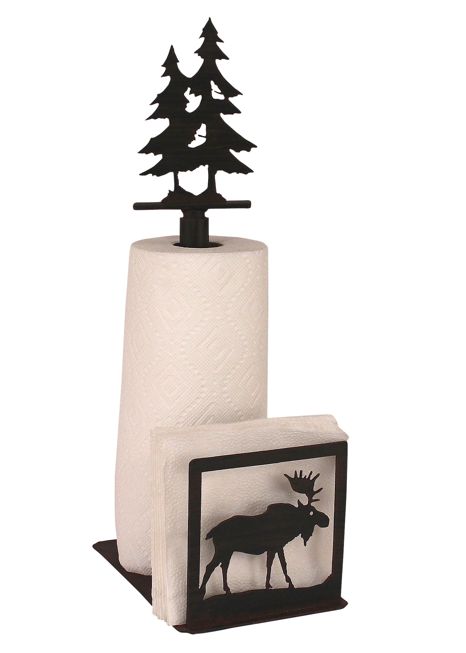 Iron Moose/Tree Paper Towel and Napkin Holder - Coast Lamp Shop