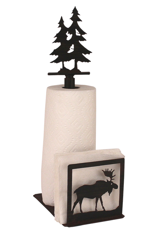 Iron Moose/Tree Paper Towel and Napkin Holder - Coast Lamp Shop