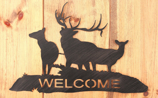 Iron Elk Family Welcome Sign - Coast Lamp Shop