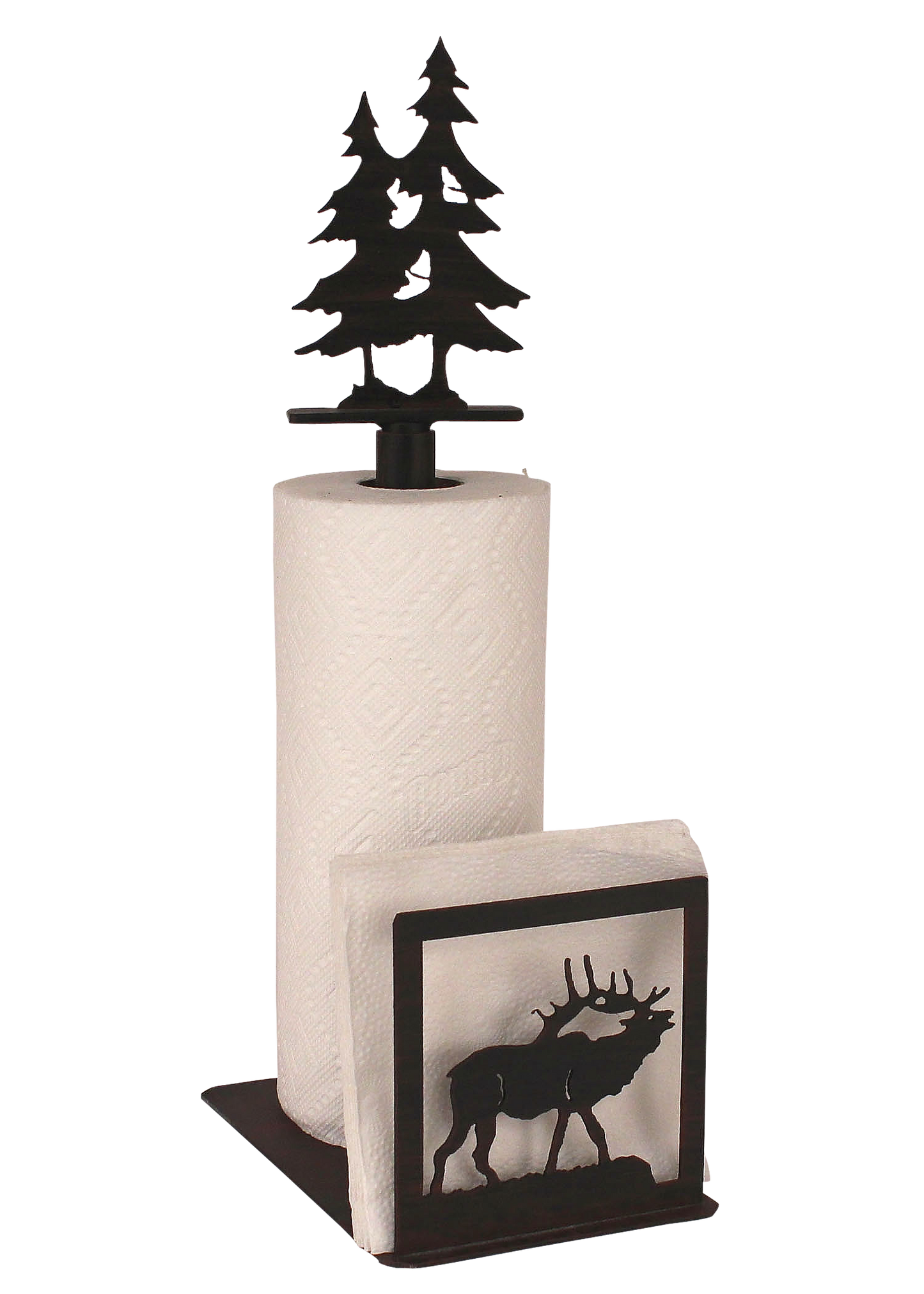 Iron Elk/Tree Paper Towel and Napkin Holder - Coast Lamp Shop