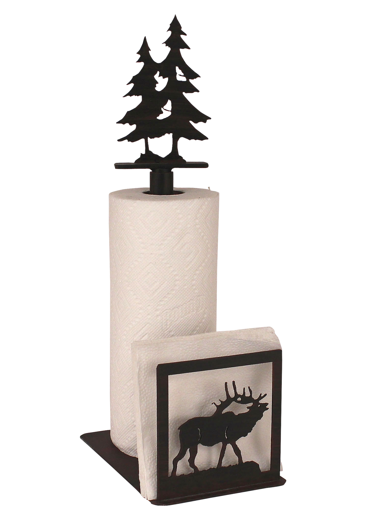 Iron Elk/Tree Paper Towel and Napkin Holder - Coast Lamp Shop