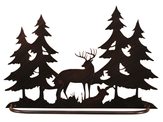 Iron Deer Scene Towel Bar - Coast Lamp Shop