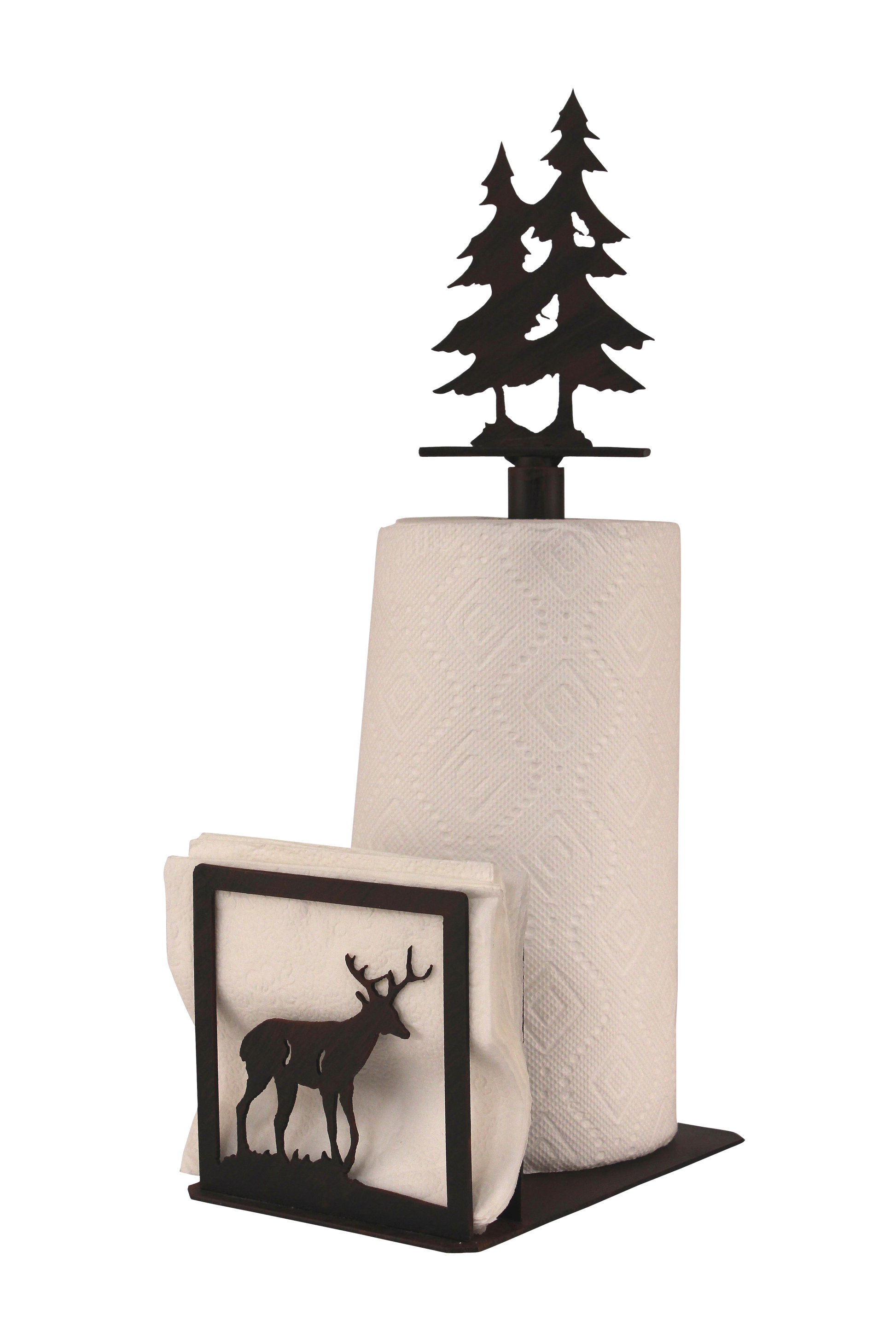 Iron Deer/Tree Paper Towel and Napkin Holder - Coast Lamp Shop