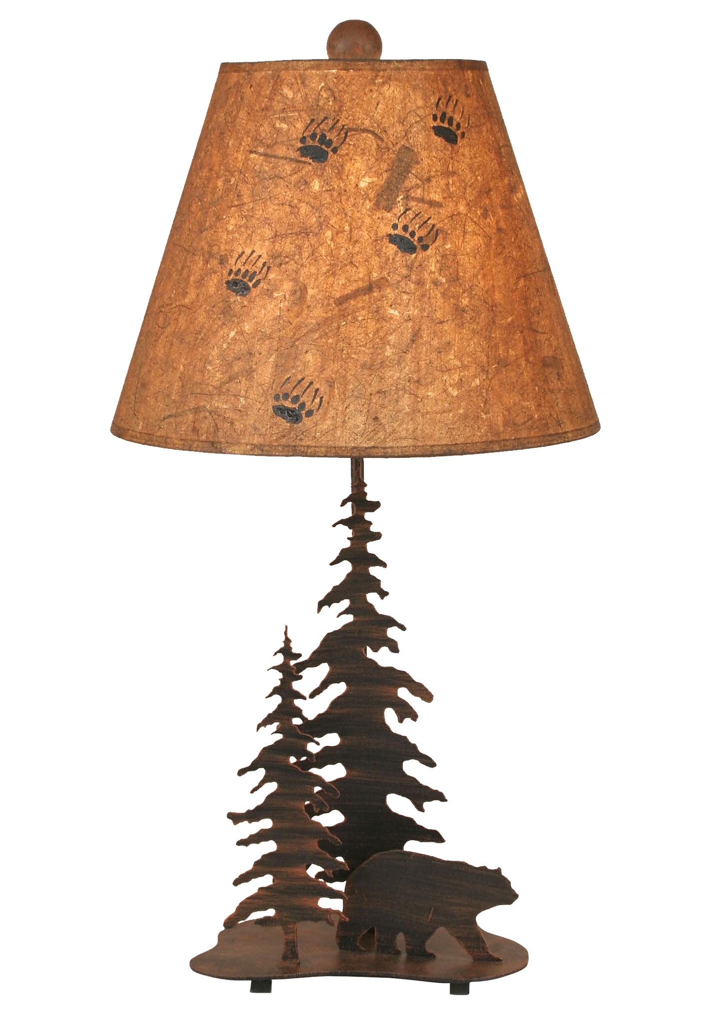 Burnt Sienna 2 Tree and Bear Accent Lamp - Coast Lamp Shop