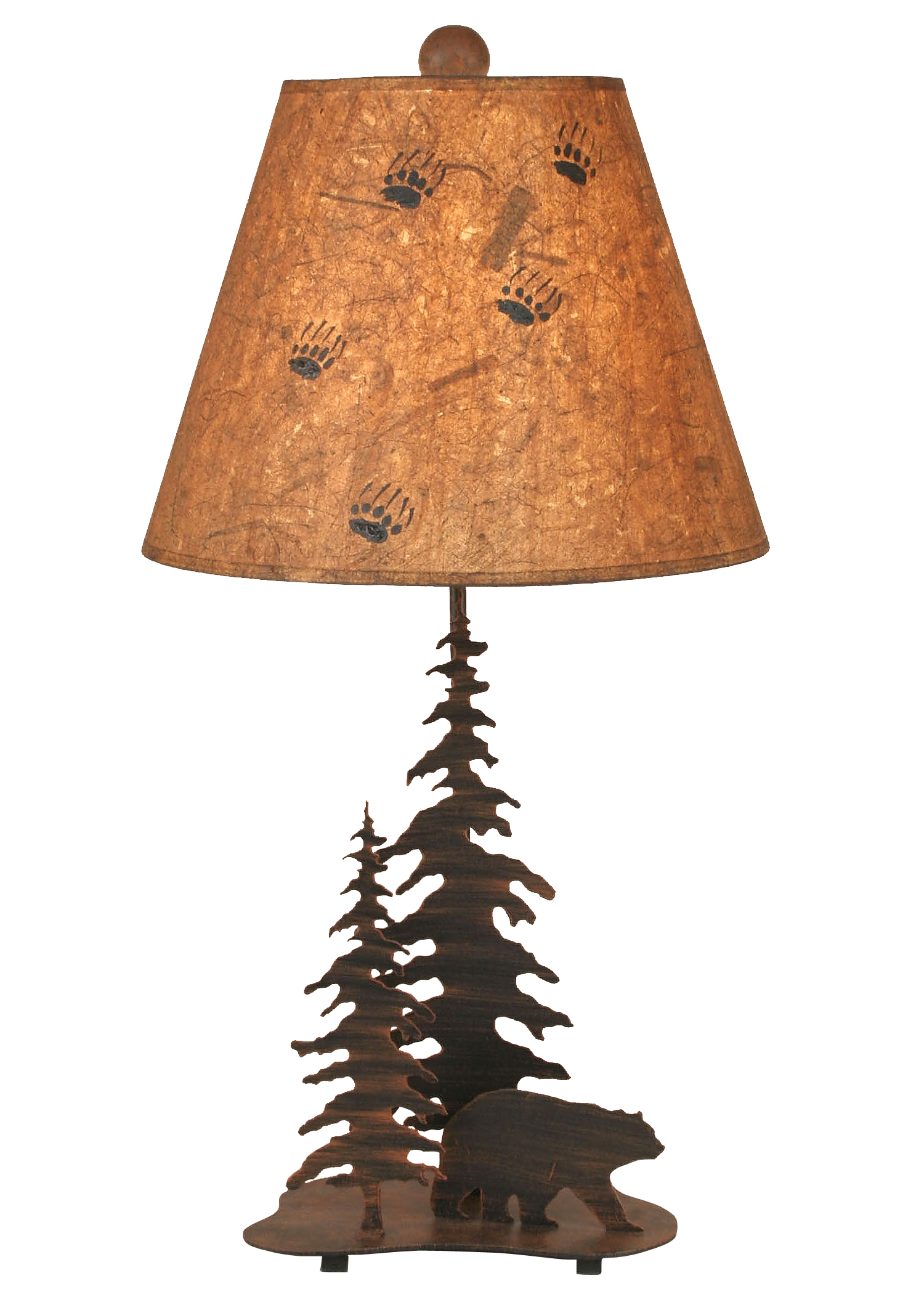 Burnt Sienna 2 Tree and Bear Accent Lamp - Coast Lamp Shop