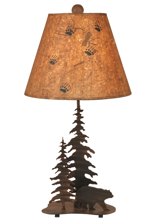 Burnt Sienna 2 Tree and Bear Accent Lamp - Coast Lamp Shop