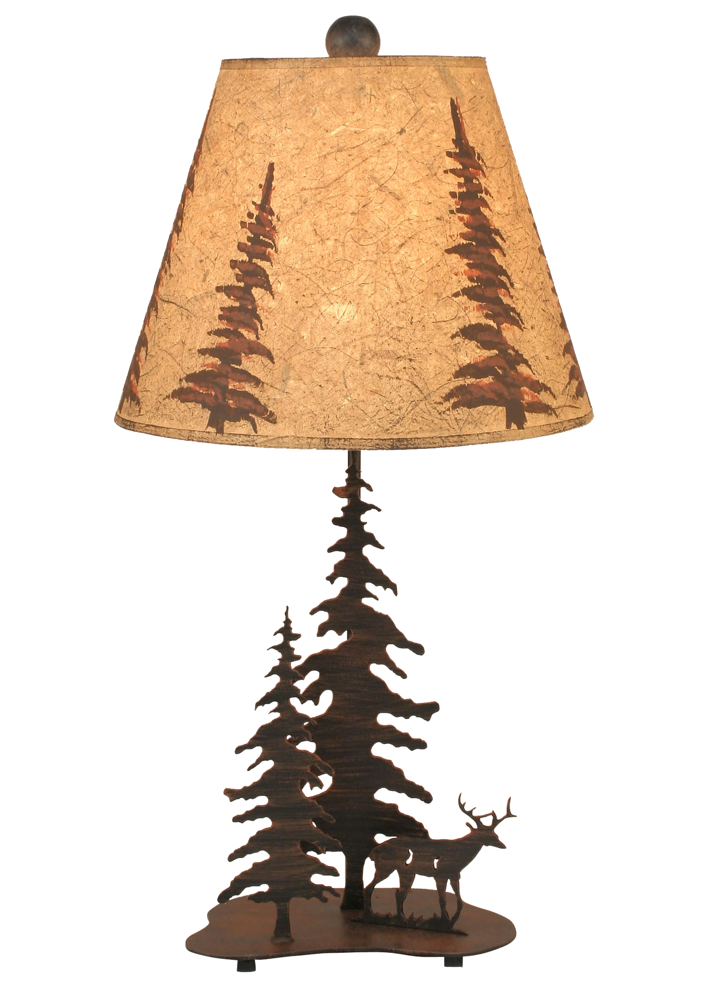 Burnt Sienna 2 Tree and Deer Accent Lamp - Coast Lamp Shop