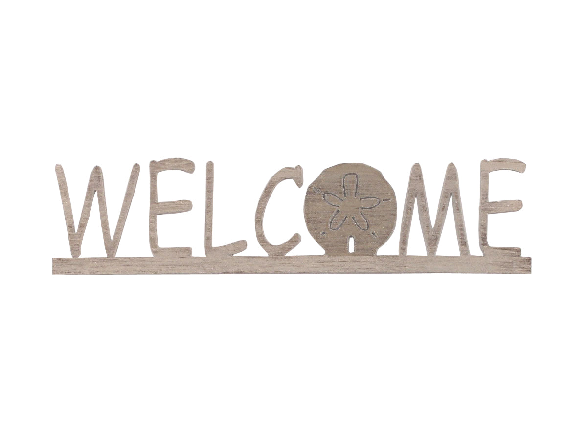 Welcome Sign w/ Sand Dollar Accent - Coast Lamp Shop