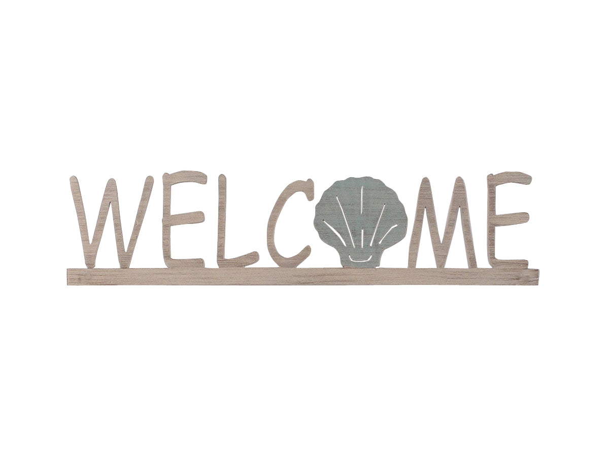 Welcome Sign w/ Shell Accent - Coast Lamp Shop