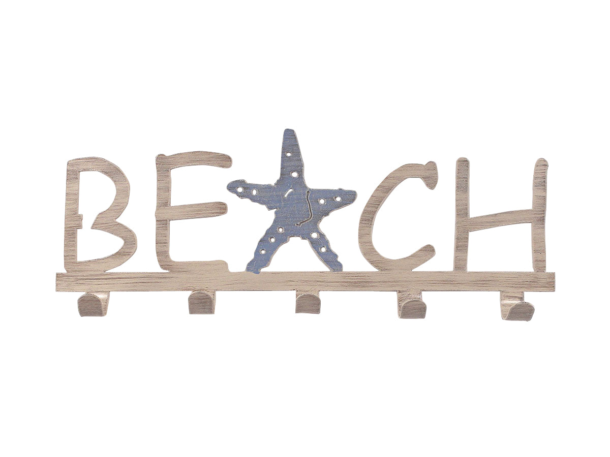 Beach Coat Rack w/ Starfish Accent - Coast Lamp Shop