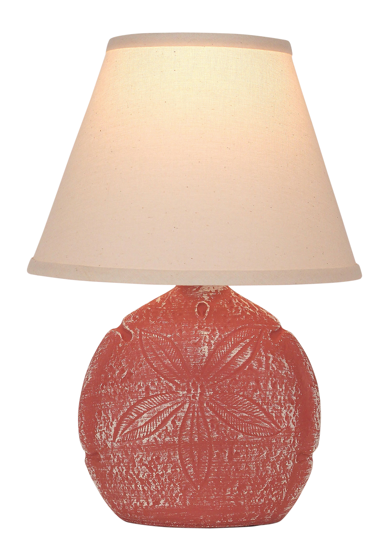 Weathered Coral Sand Dollar Accent Lamp - Coast Lamp Shop