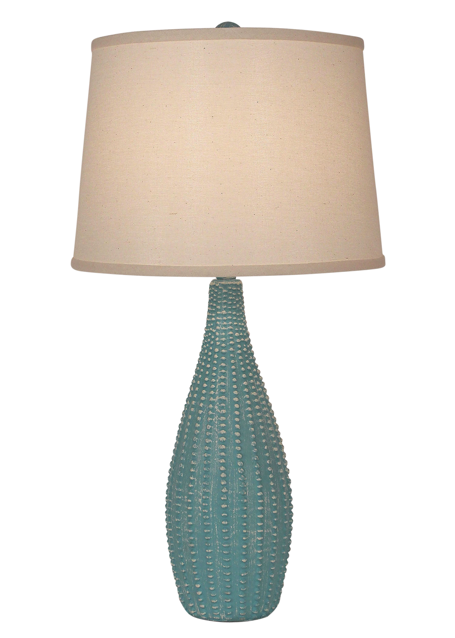 Weathered Turquoise Sea Beaded Vase Table Lamp - Coast Lamp Shop