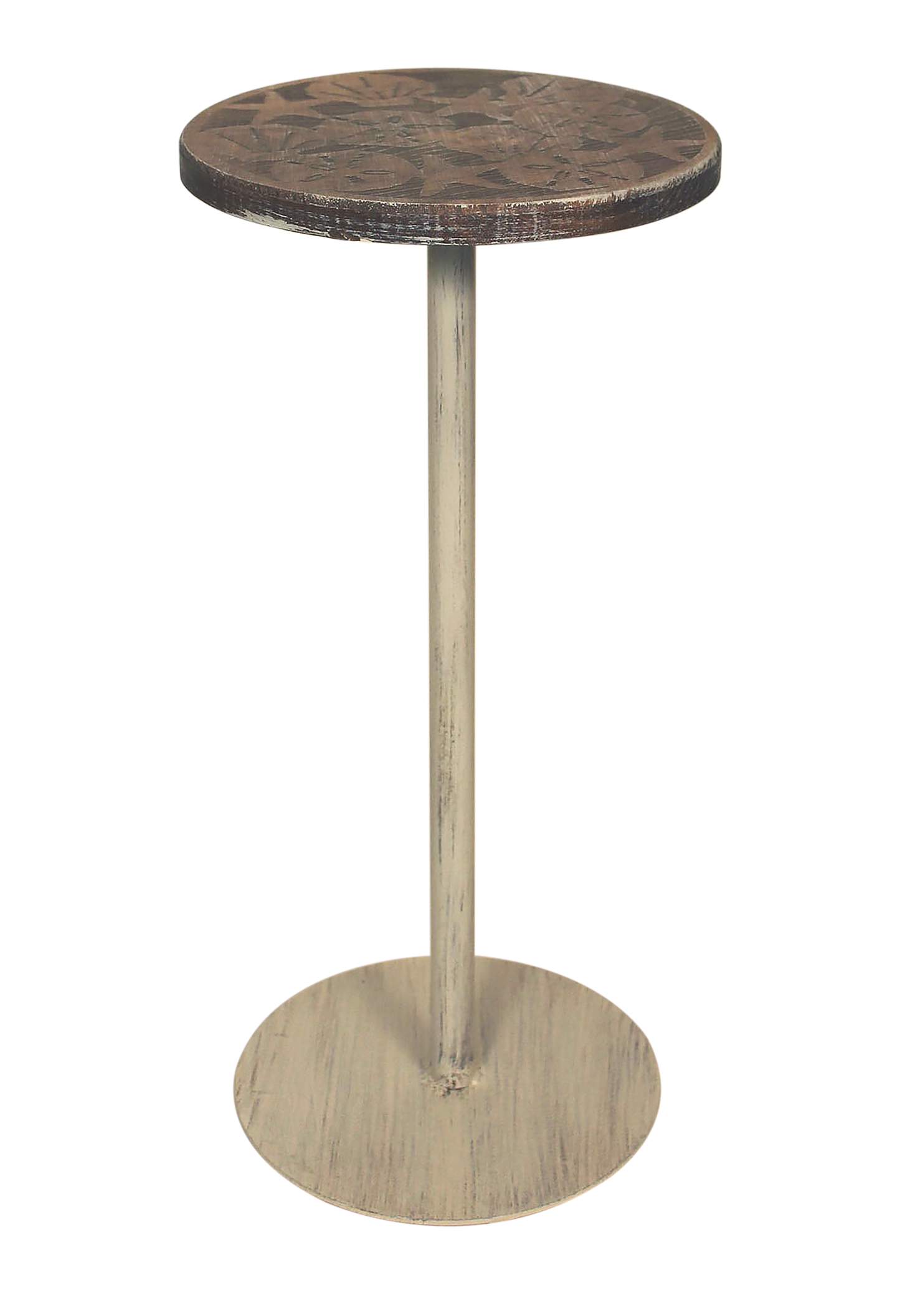 Round Wood Top w/Multi Shell Accent Drink Table