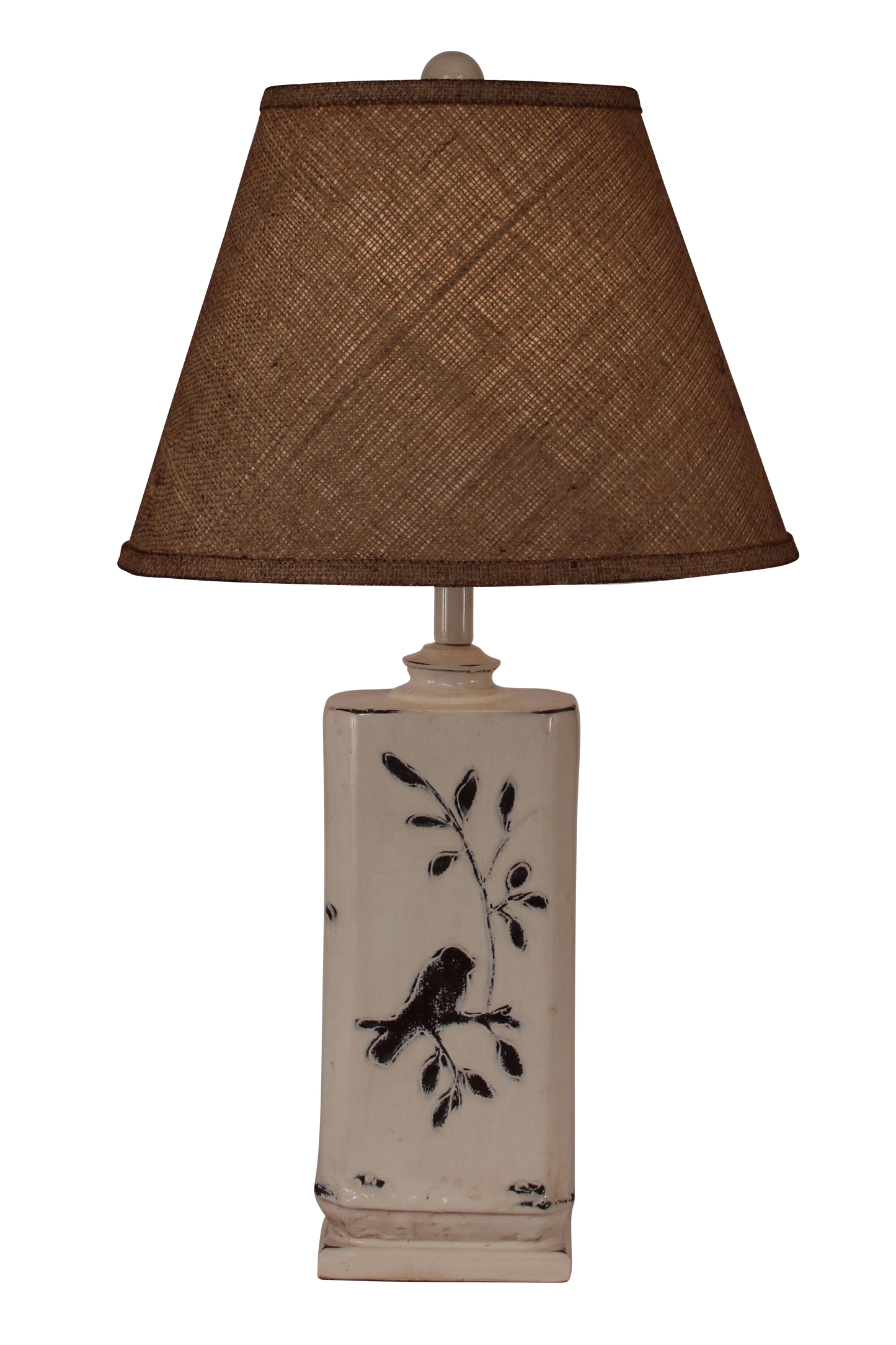 Distressed Nude Rectangle Birds on a Branch Table lamp - Coast Lamp Shop