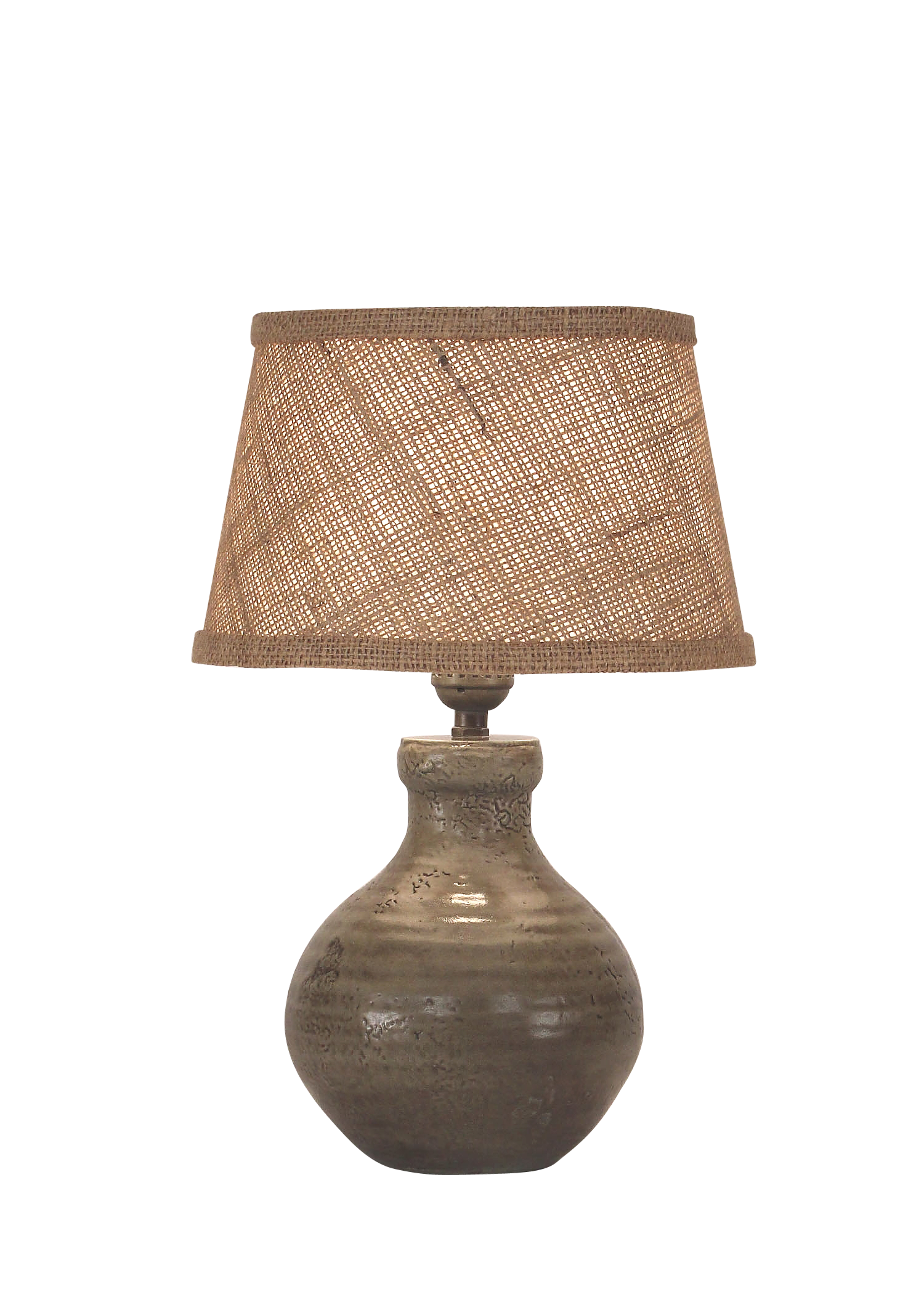 Pale Grey Glazed Mini Clay Accent Lamp - Coast Lamp Shop