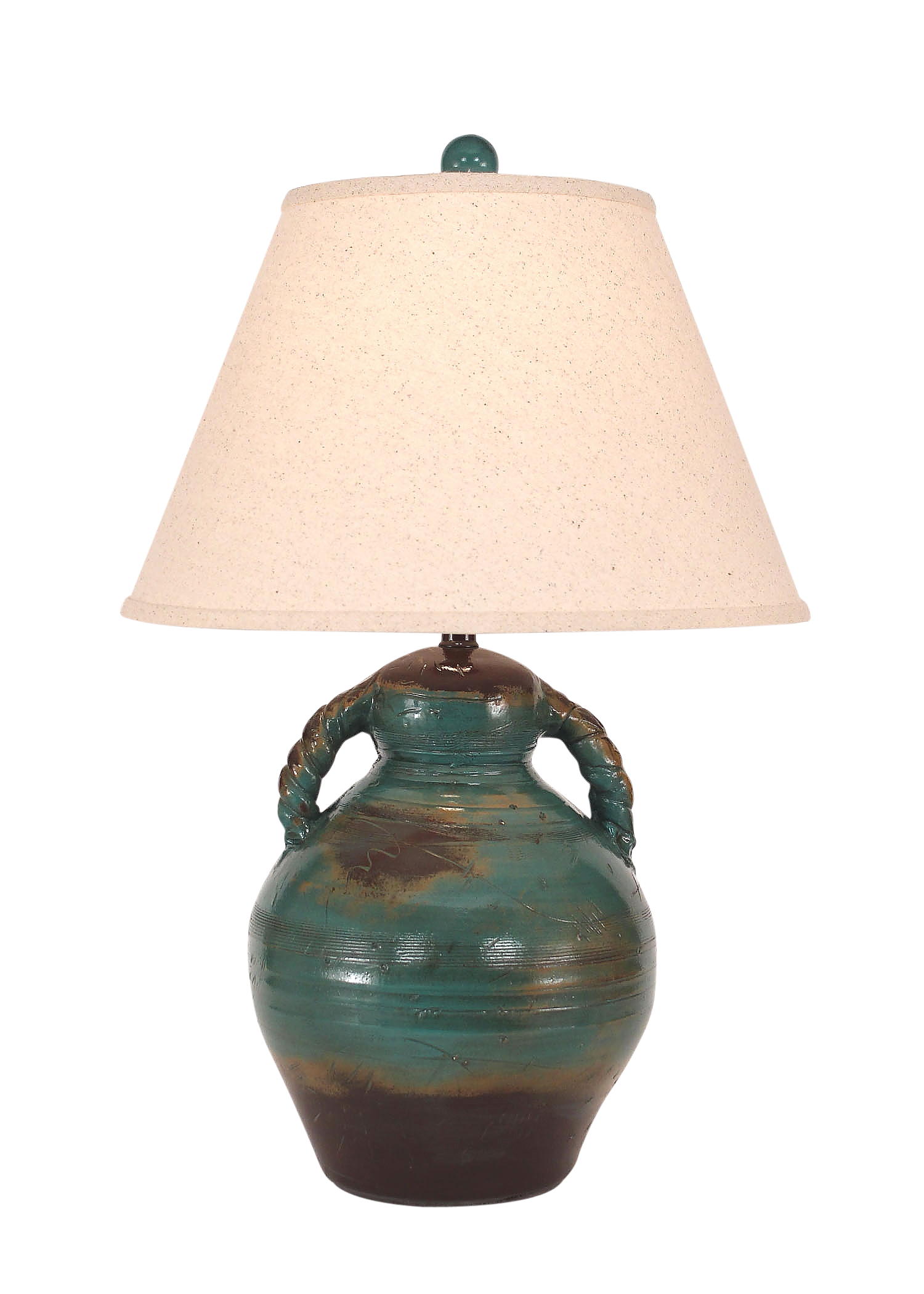 Harvest Swirl Handled Pottery Table Lamp - Coast Lamp Shop