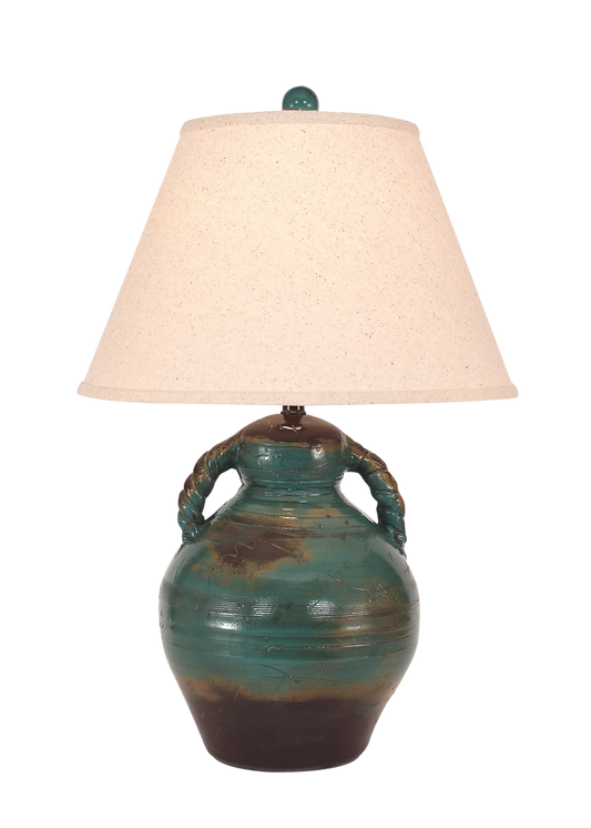 Harvest Swirl Handled Pottery Table Lamp - Coast Lamp Shop