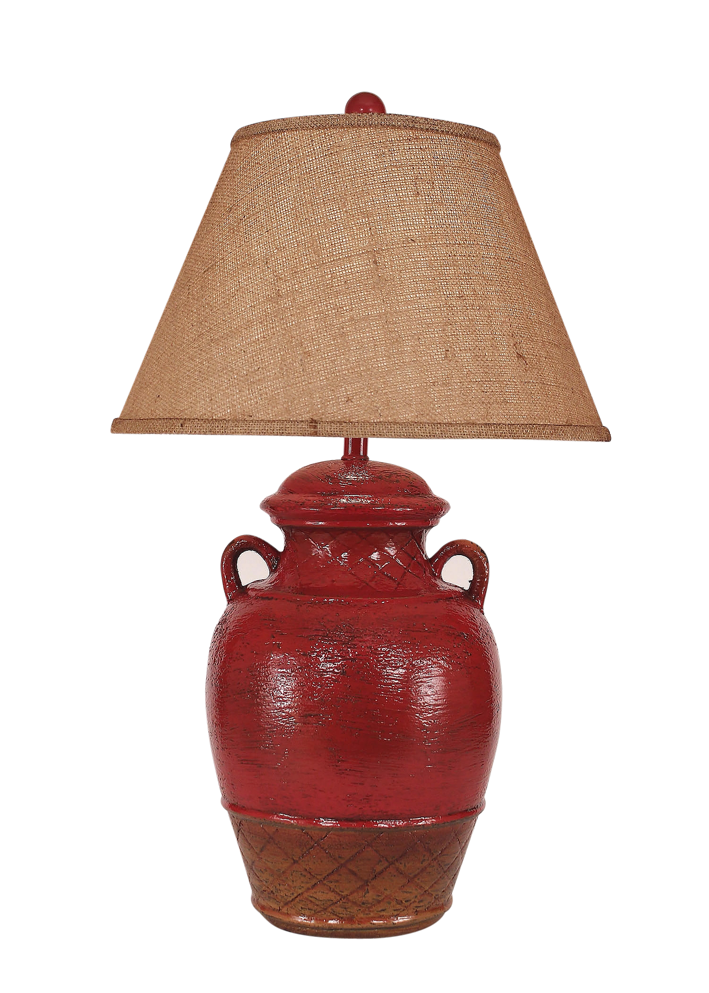 Firebrick Ginger Jar w/ 2 Handles - Coast Lamp Shop