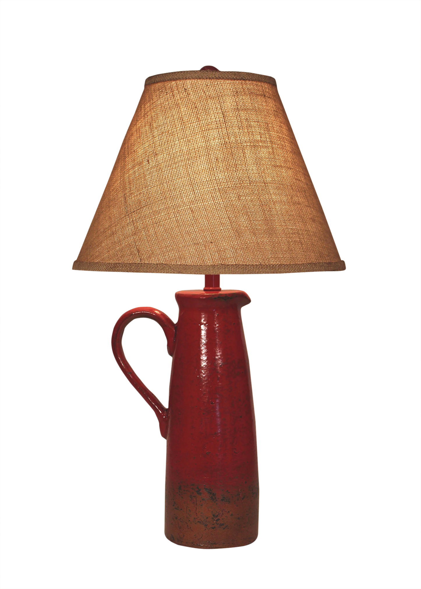 Firebrick Large Handle Pitcher Table Lamp - Coast Lamp Shop