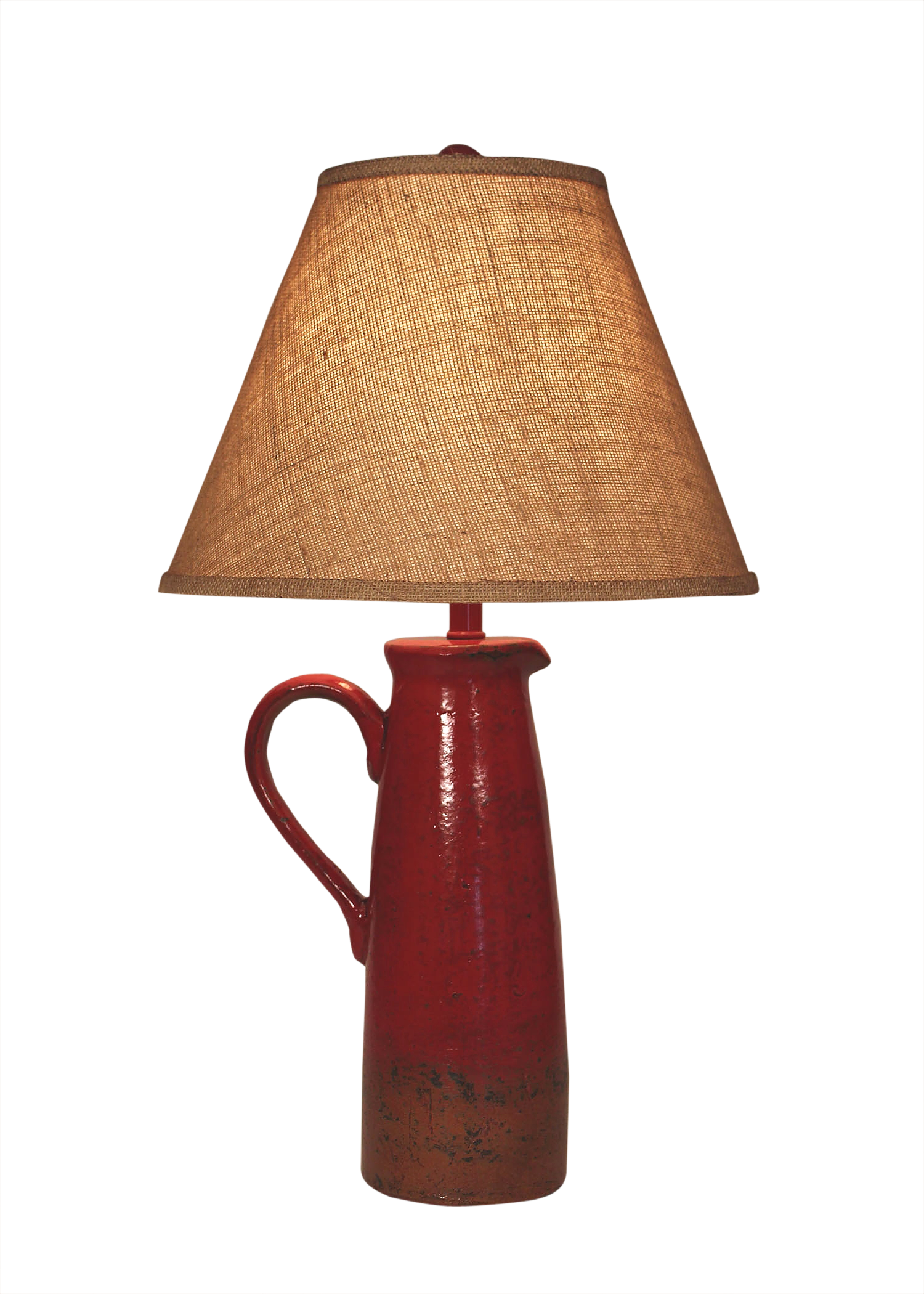 Firebrick Large Handle Pitcher Table Lamp - Coast Lamp Shop