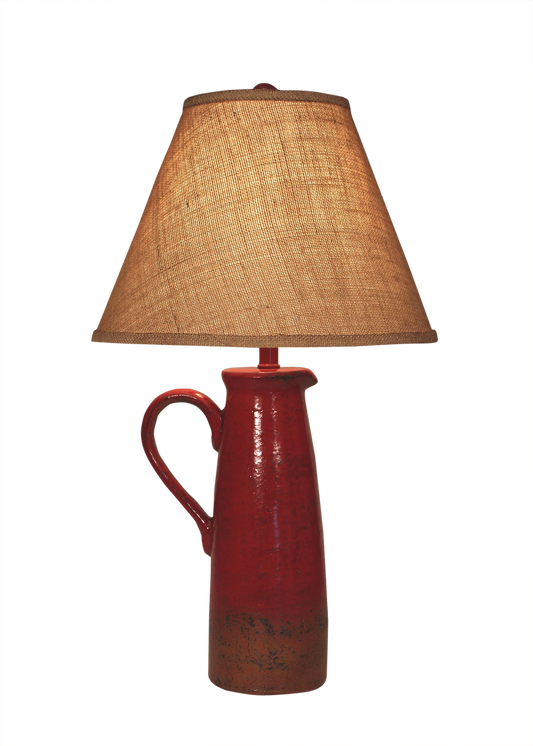 Firebrick Large Handle Pitcher Table Lamp - Coast Lamp Shop