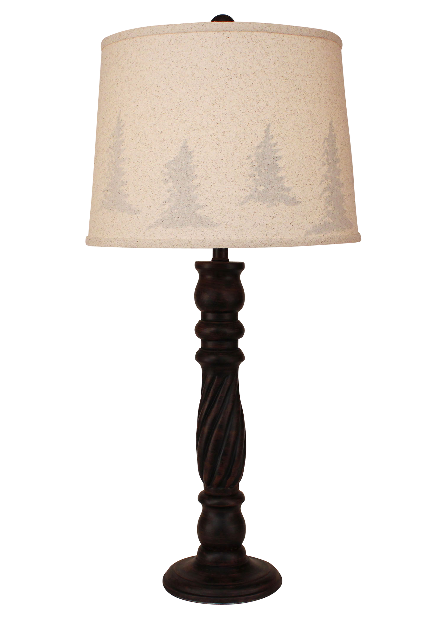 Burnt Sienna Swirl Table Lamp- Tree Silhouette Shade - Coast Lamp Shop