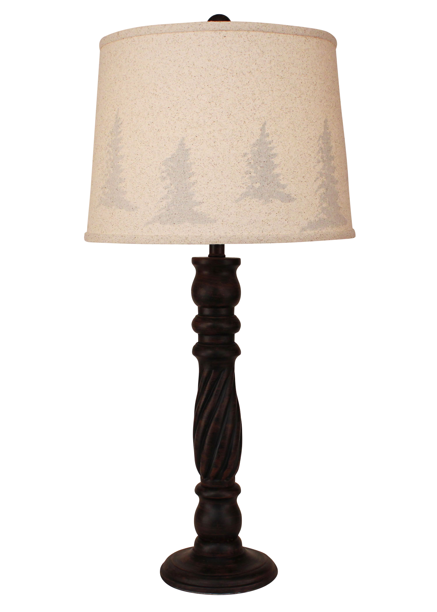 Burnt Sienna Swirl Table Lamp- Tree Silhouette Shade - Coast Lamp Shop