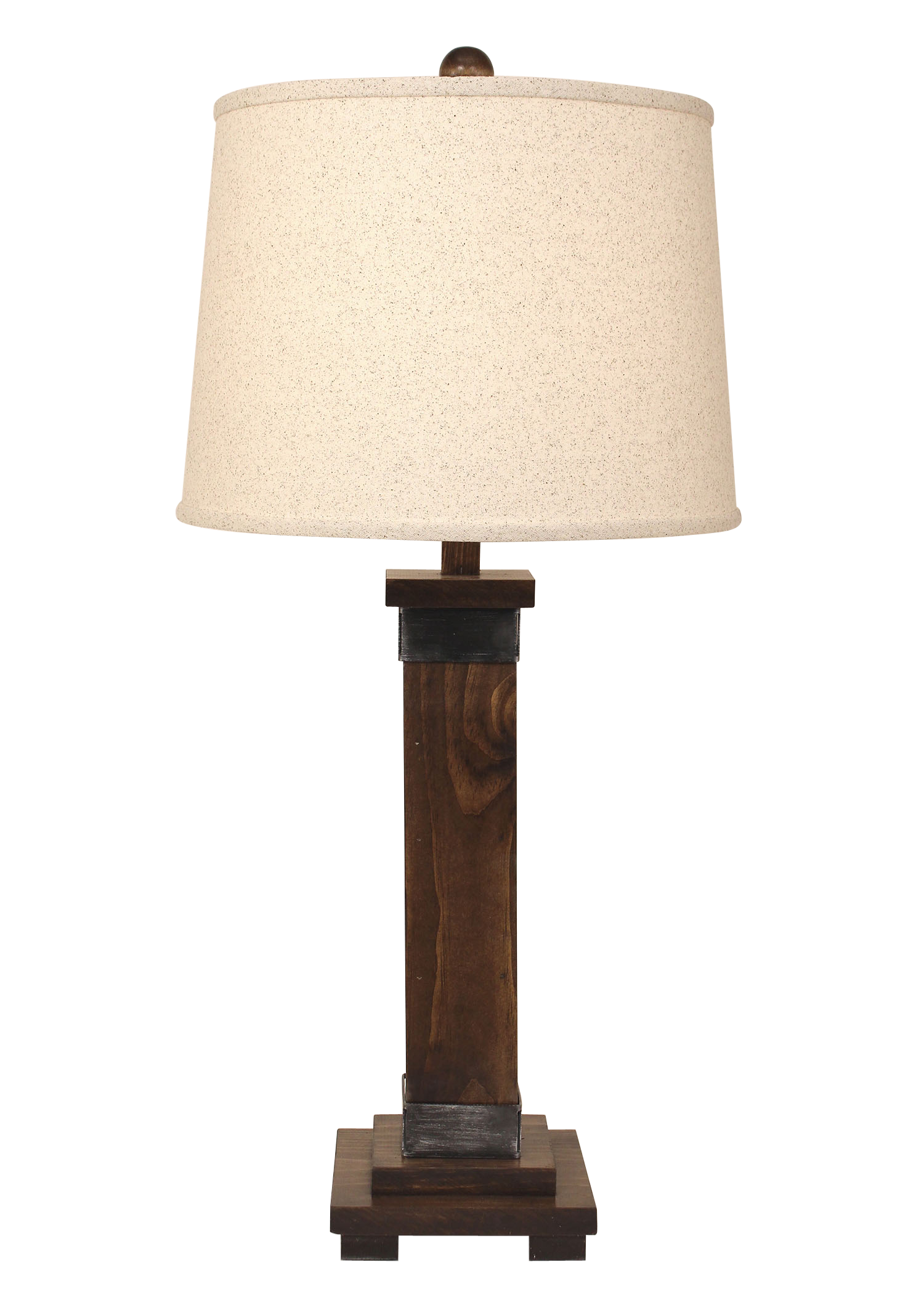 Dark Stain/Steel Mission Style Table Lamp - Coast Lamp Shop