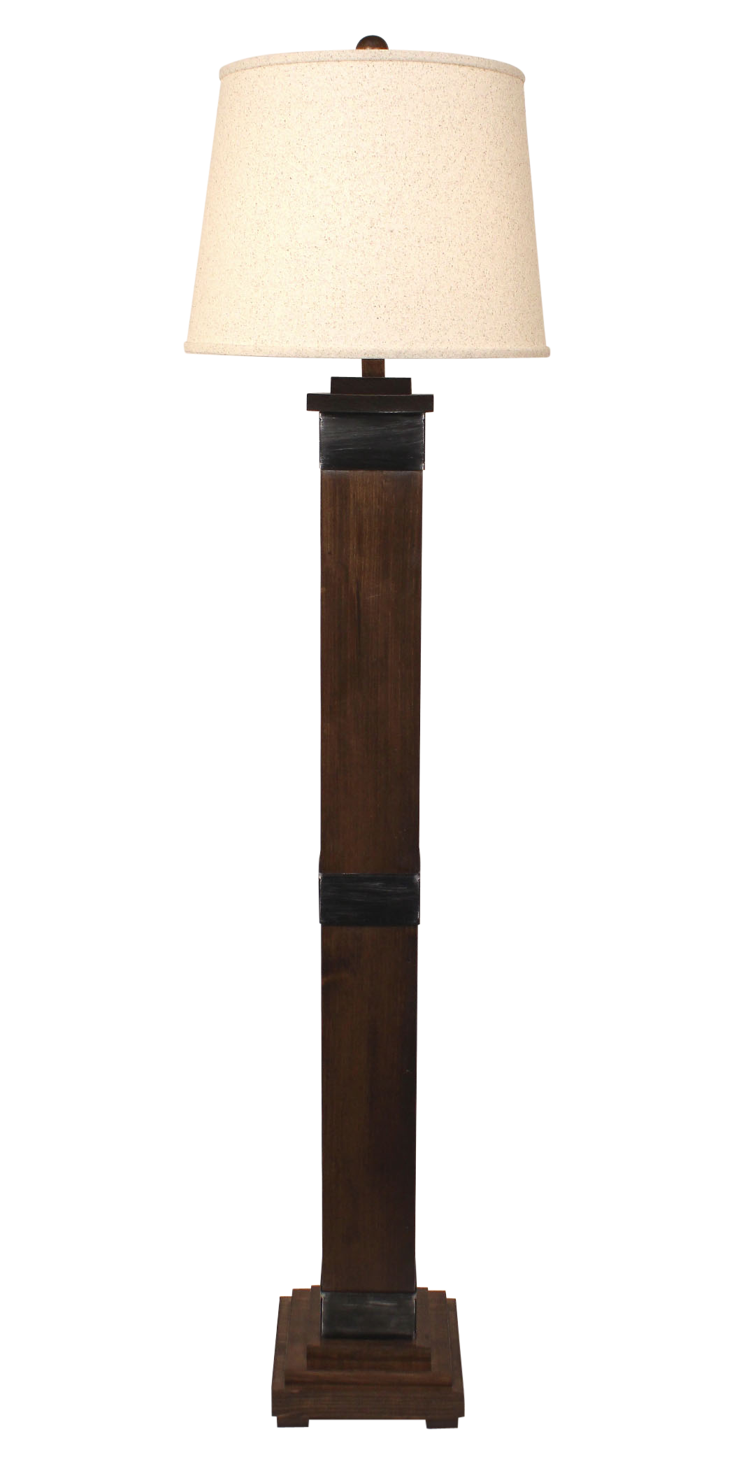 Dark Stain/Steel Mission Style Floor Lamp - Coast Lamp Shop