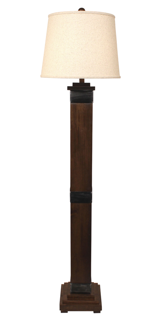 Dark Stain/Steel Mission Style Floor Lamp - Coast Lamp Shop