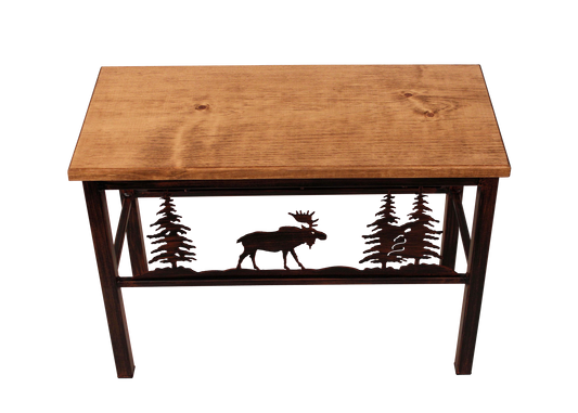 24" Iron Moose Scene Bench - Coast Lamp Shop