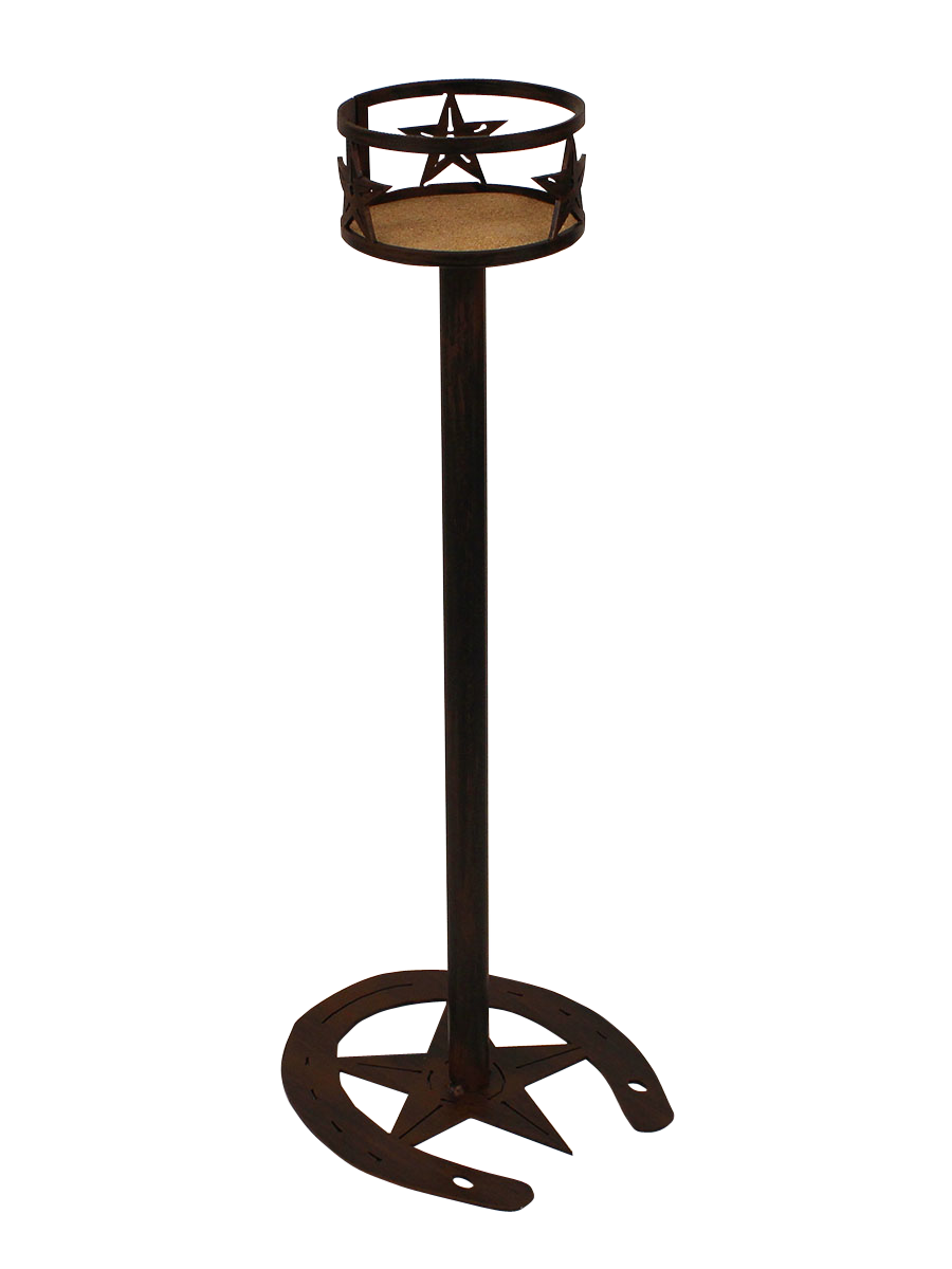 Iron Western Star Band Drink Holder with Horseshoe/Star Base - Coast Lamp Shop